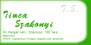 timea szakonyi business card